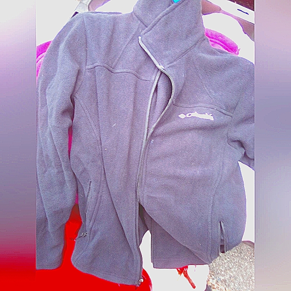 Large Black Colombia fleece zip up